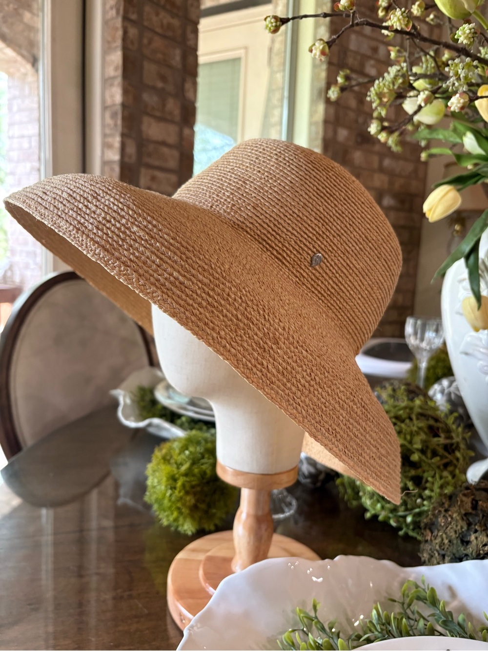 Helen Kaminski Wide Brim Straw Sun Hat - Natural Tan - Picture 3 of 8